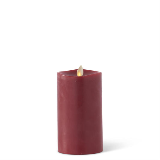 KKI Burgundy Wax Luminara Tall Indoor Pillar - 7.5"