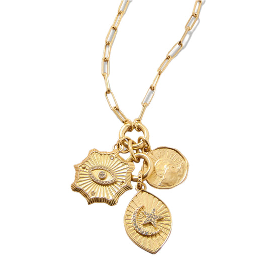 Sun & Moon Charm Necklace