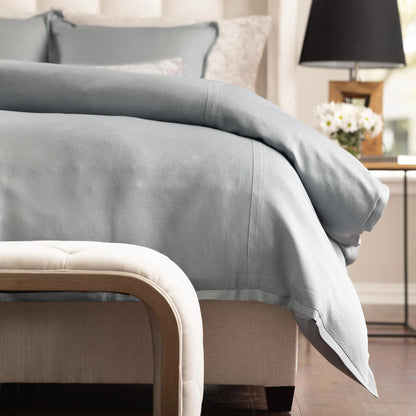 Gia Duvet and Filler - Blue Cotton & Silk - King - 112" X 98"
