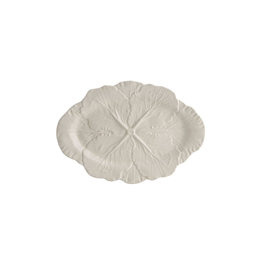VIA Small Oval Platter - Cabbage 14.75" - Cream