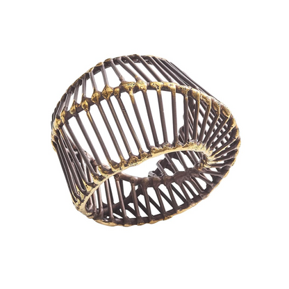 KSB Brass Cage Napkin Ring in Black/Gold (Retired)