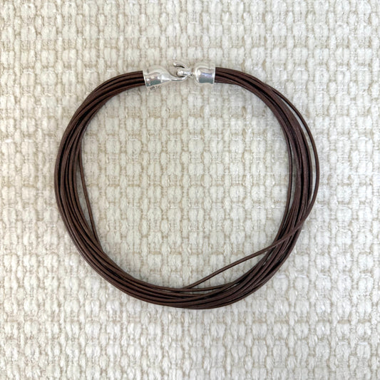 Brazillian Bronze Leather Multi Strand Necklace (Retired)