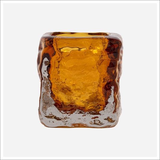 Bryson Amber Art Glass Vase 5.5"