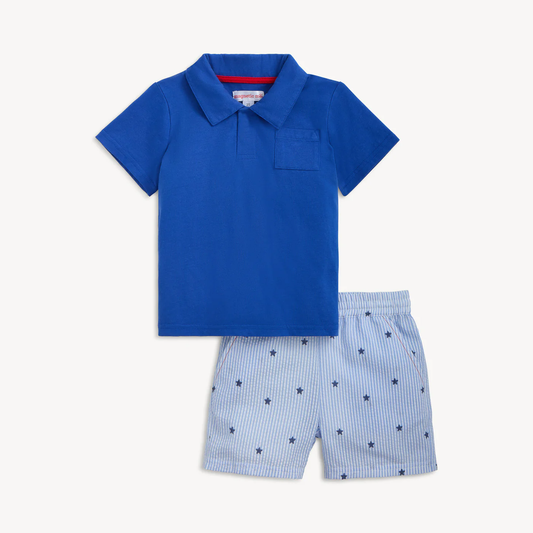 Seersucker Stripe Tee & Short Set -