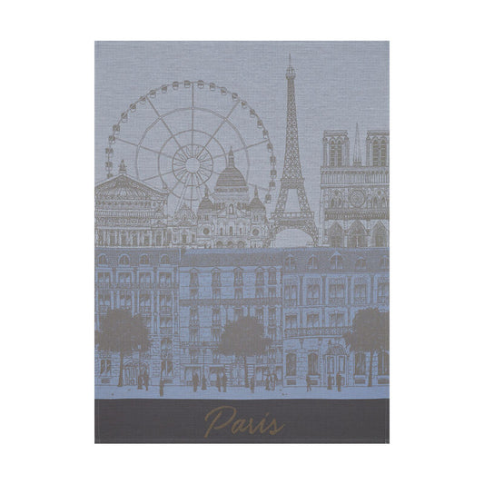 Paris Panorama Tea Towel - Azure - 24 x 31