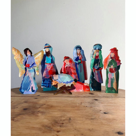 LDN Acrylic Nativity 10 Piece Set - Small 3"