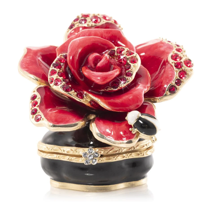 Enameled Rosalie Night Bloom Rose Box 2"