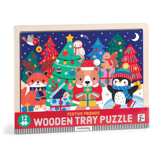 CHB Festive Friends 12 Piece Wooden Tray Puzzle