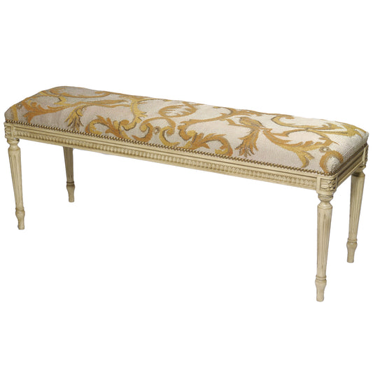 Karlie Upholstered Bench in Ash Wood 52"x 15"x 20"