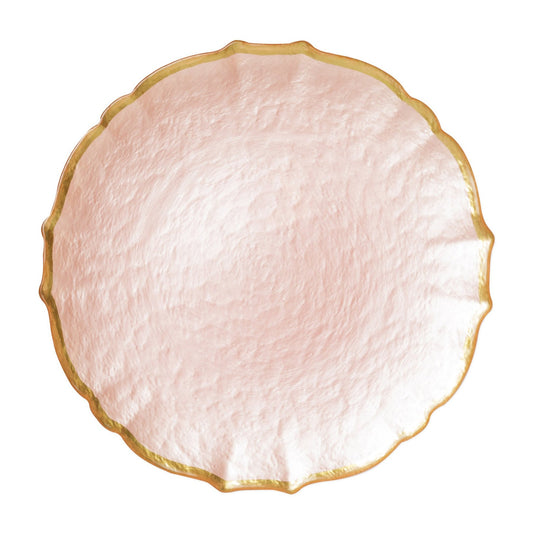 VTR Baroque Glass - Charger - Pink - 13"
