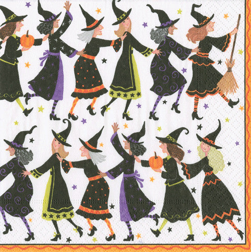 Witches Conga Line Cocktail Napkin 20pk