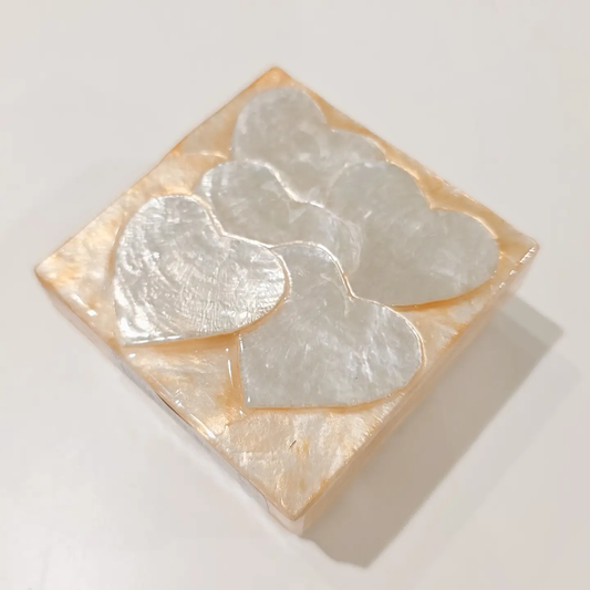 Capiz Box with Embossed Hearts 3"