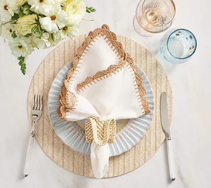 KSB Herringbone Round Placemat - Natural 15"