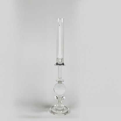 Crystal Glass Candle Holder "Ball" with Shade - Medium
