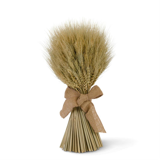 Dried Wheat Bundle with Bow - Small 14"