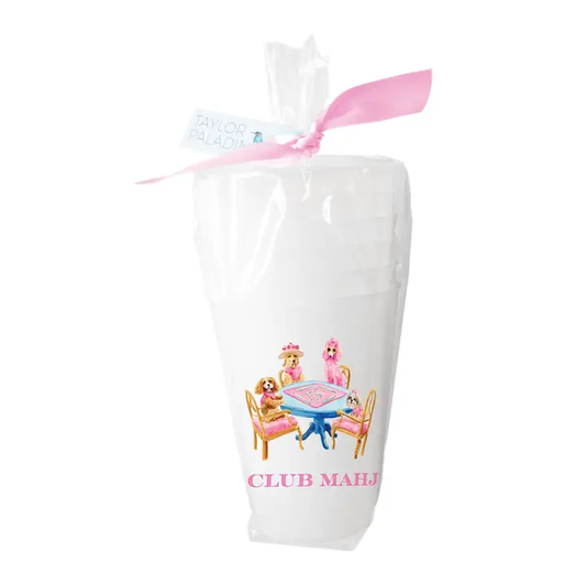 Mahjong Dogs Frosted Cups - Set of 8 - 16oz