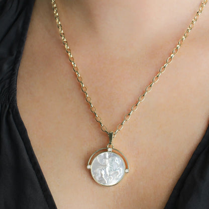 Pegasus - Pearl Coin Pendant Necklace