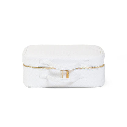 Luxe Cosmetic Toiletry Case - Woven Blanc
