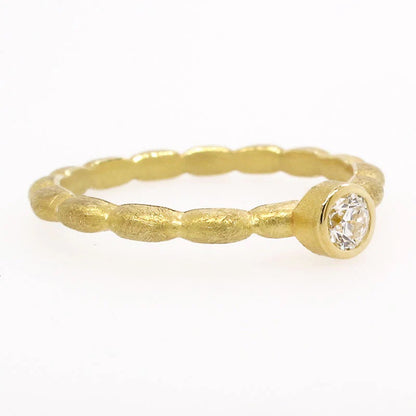 Pillow Stack Ring with Round Diamond