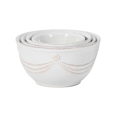 JLK Berry and Thread - Whitewash - Nesting Prep Bowls Set/4