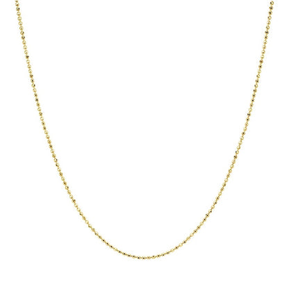 EFC N Gold Faceted Chain Necklace 16"-18" - 14KTYG