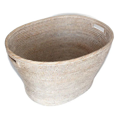 Oval Family Basket - White Wash