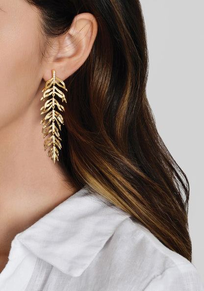 Palm Leaves - Dangle Earrings