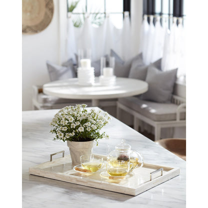 White Bone & Nickel Tray