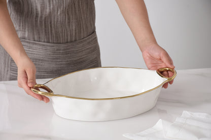 PPB Golden Handles - Oval Baking Dish 16"