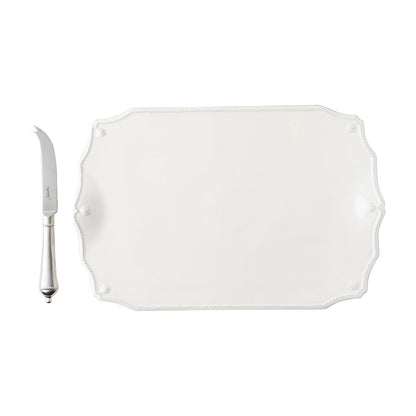 Berry & Thread - Whitewash - Serving Board with Knife 15"