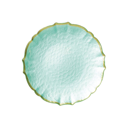 VTR Baroque Glass - Salad Plate - Aqua - 8.5"