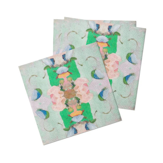 LPK Monet's Garden Green Cocktail Napkins