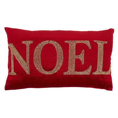 SRO Beaded Noel Pillow