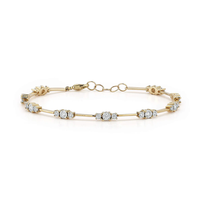 Ava Bea Spaced Tennis Bracelet - 14kt Gold
