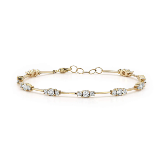 Ava Bea Spaced Tennis Bracelet - 14kt Gold
