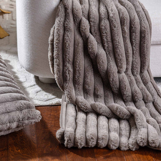 Mondo - Luxe Throw - Granite Faux Fur 42x98