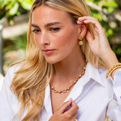 Berry - Clover Drop Earrings - Gold