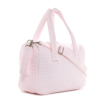Quilted Stroller Bag Bundle - 3 Pc Set - Pimlico Stripe - Pink