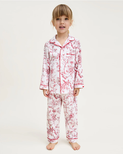 Kid's Classic Pajama Set - Red Timeless Toile