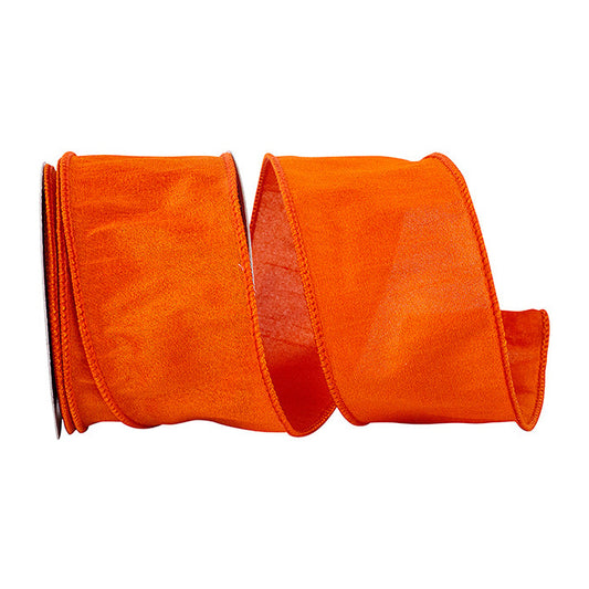Dupioni Flame Wire Edged - Tangerine 2.5" X 10 Yds