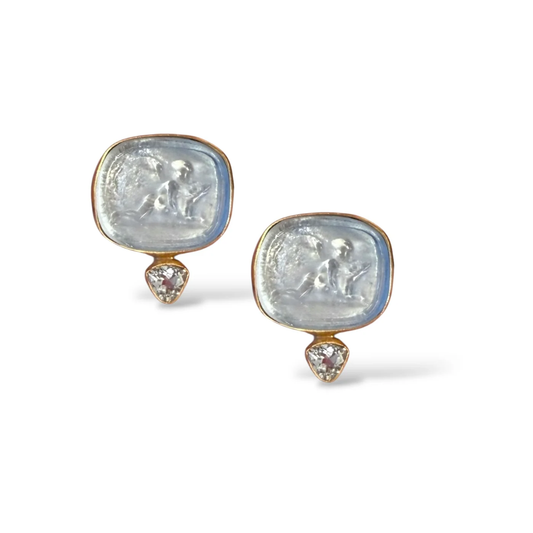 DMD E Guardian Angel Earrings - Amalfi Blue