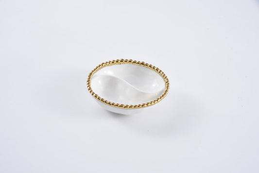 PPB Golden Salerno - Mini Round 2-Section Plate (2621WG)