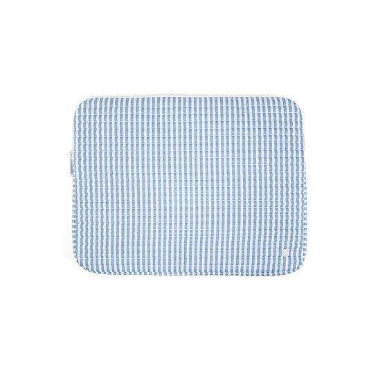 Quilted Laptop Sleeve - Pimlico Stripe - Chambray