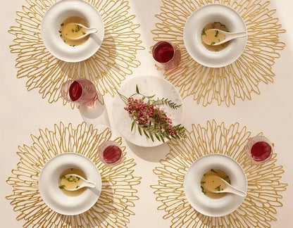 Bloom Round Placemat 15.7" - Gilded
