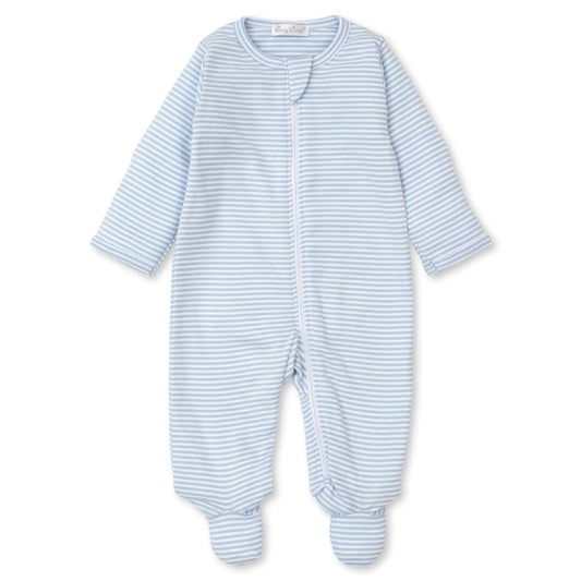 Classic Rib - Zip Footie - Light Blue