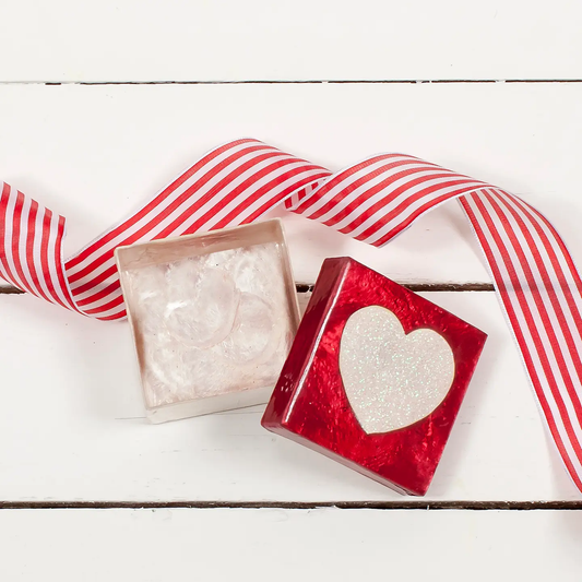 Capiz Box with Glittered Heart 3"