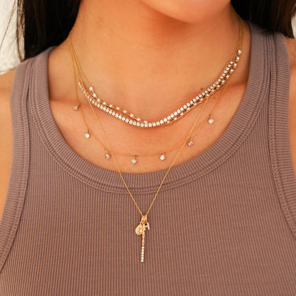 Ava Bea Station Necklace .08tcw, 14KYG, 16"