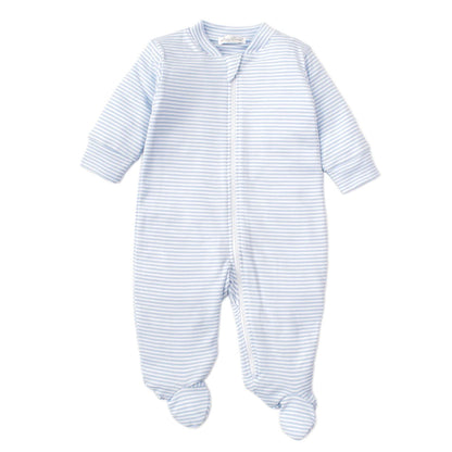 Simple Stripes - Zip Footie - Blue