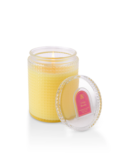 Citrus Blooms - Textured Glass Candle 15 oz