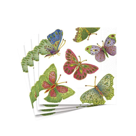 Jeweled Butterflies - Pearl Cocktail Napkins
